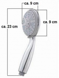 Design Handbrause Mit 4 Funktionen – Massage, Luftsprudler, Soft, Regen, Verchromt, Antikalk
